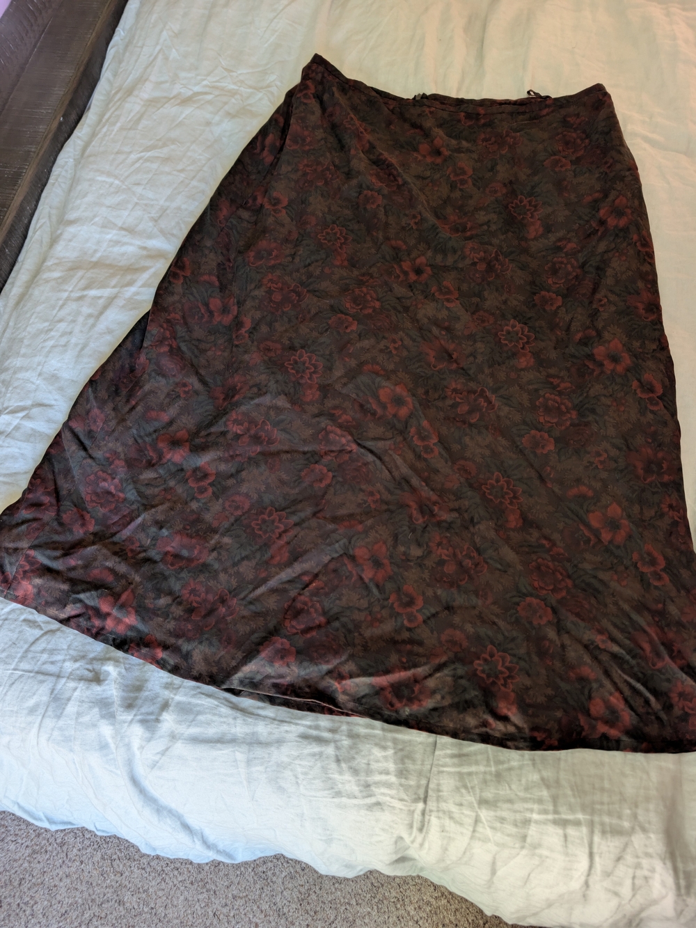 Vintage Lauren Ralph Lauren 100% Silk Floral Maxi Skirt - 18W